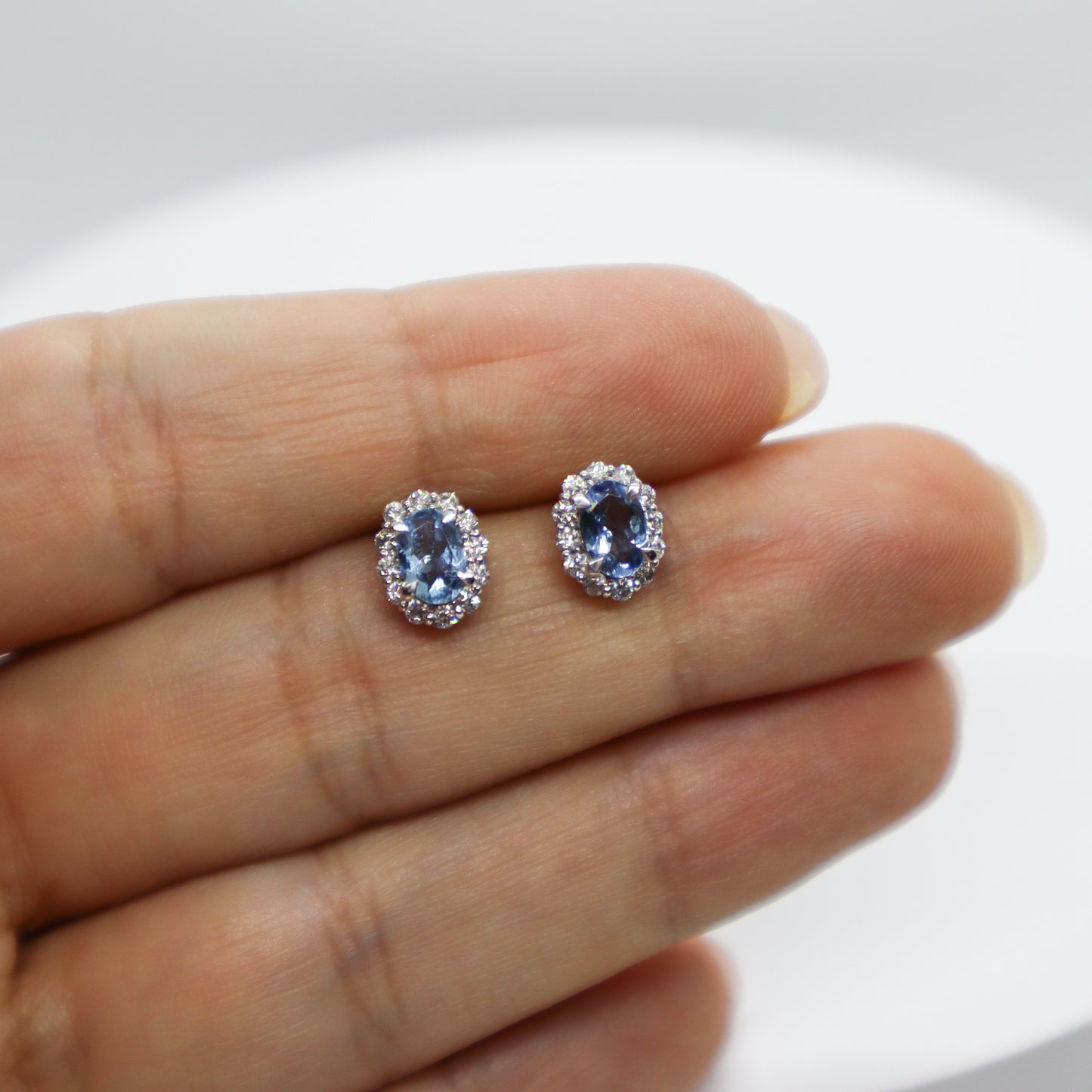 Aretes de Aguamarina con Diamantes