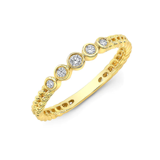 Anillo Trenzado con Diamantes