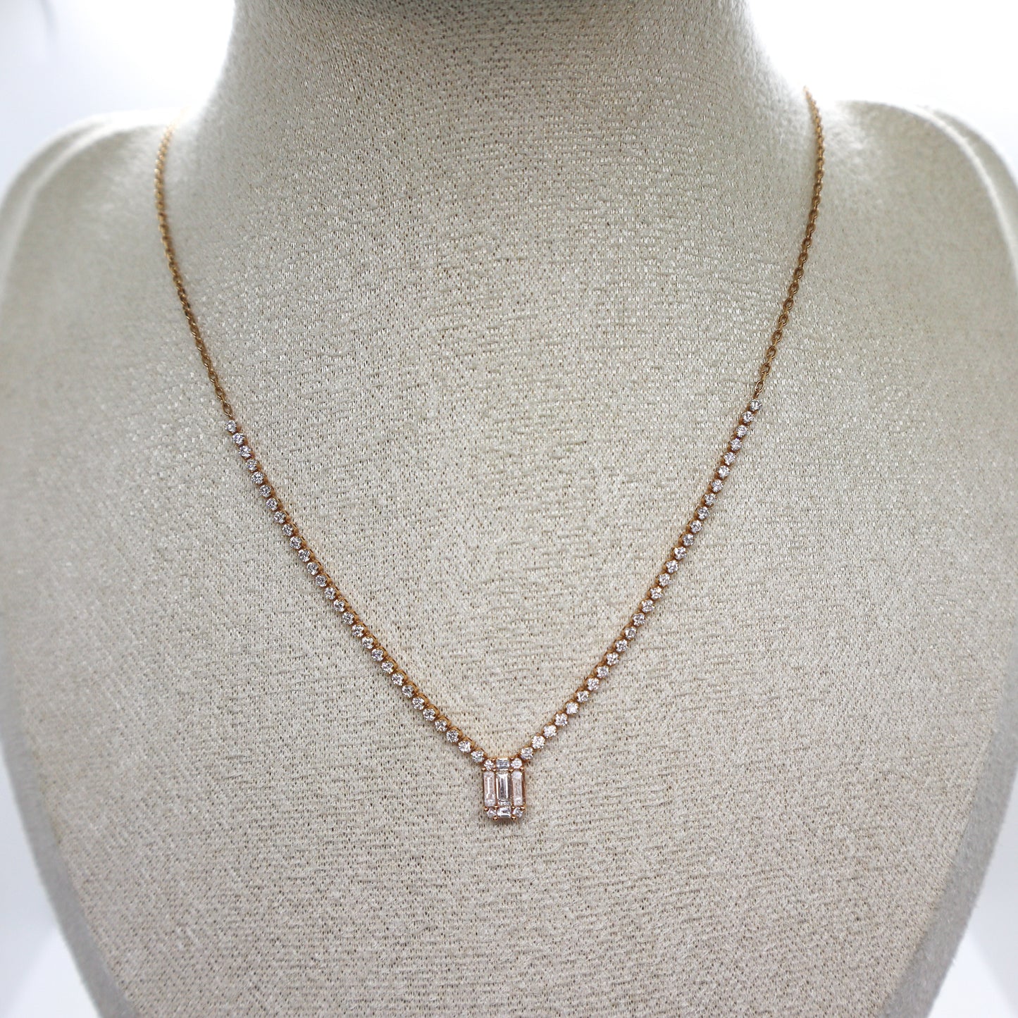 Diamond Necklace with Baguettes