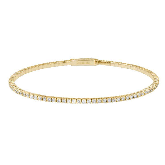 Flexible Diamond Bangle Yellow Gold