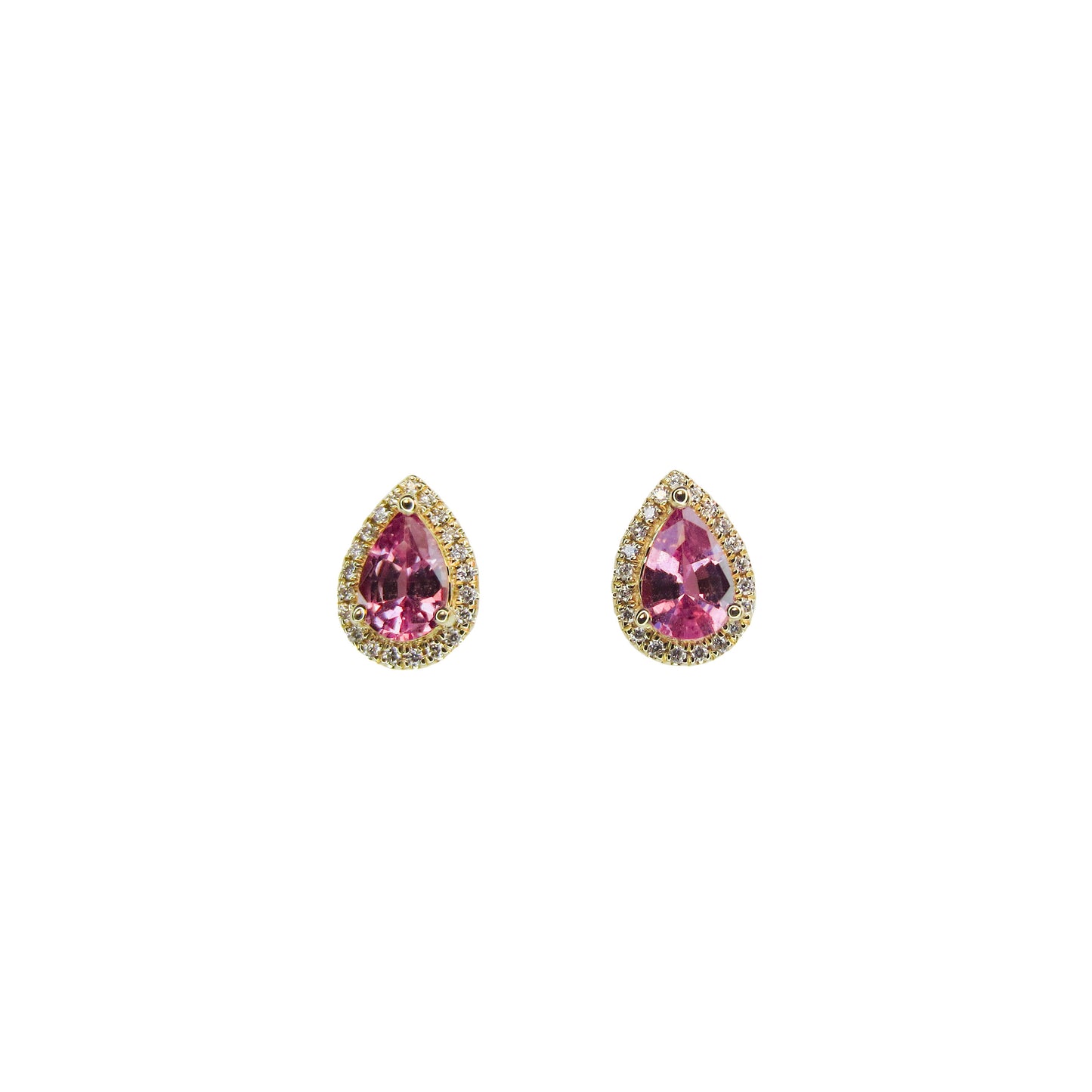 Aretes de Zafiro Rosa con Diamantes